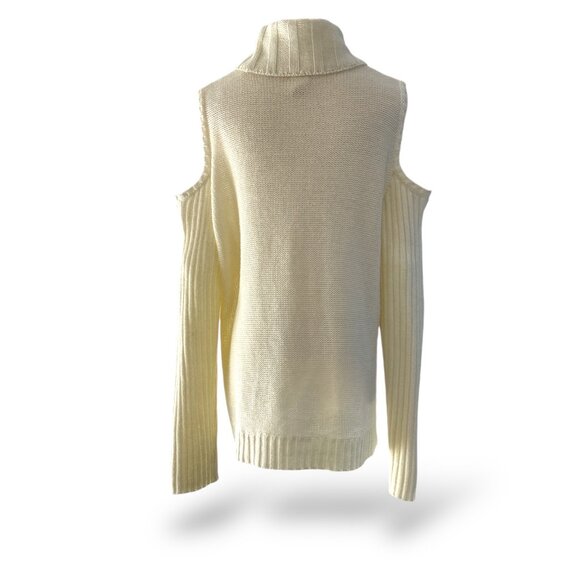 Cold Shoulder Creme Cable Knit Cowl Neck Wms Sz 20 XXL - Picture 3 of 9